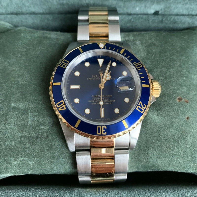 Rolex Submariner Blue Date acier or
